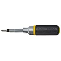 KLEIN TOOLS Destornillador de trinquete y Llave de Tuercas- multipunta- Mango de Agarre de cojín 32558- negro- pack de 1
